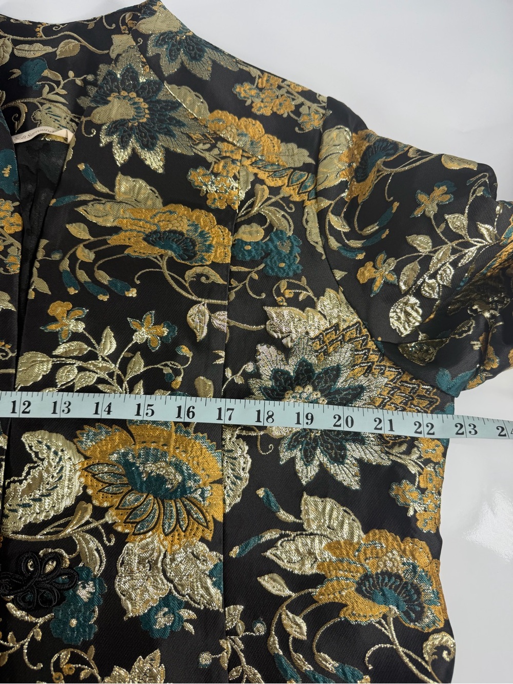 Soft Surroundings Metallic Floral Brocade Jacket Women’s Large Black Gold - Picture 4 of 7